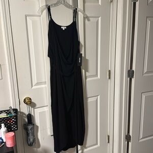 Olivia Grey Women’s Black Wrap Dress